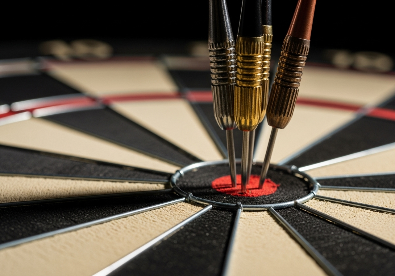 Darts hitting the board for checkout result